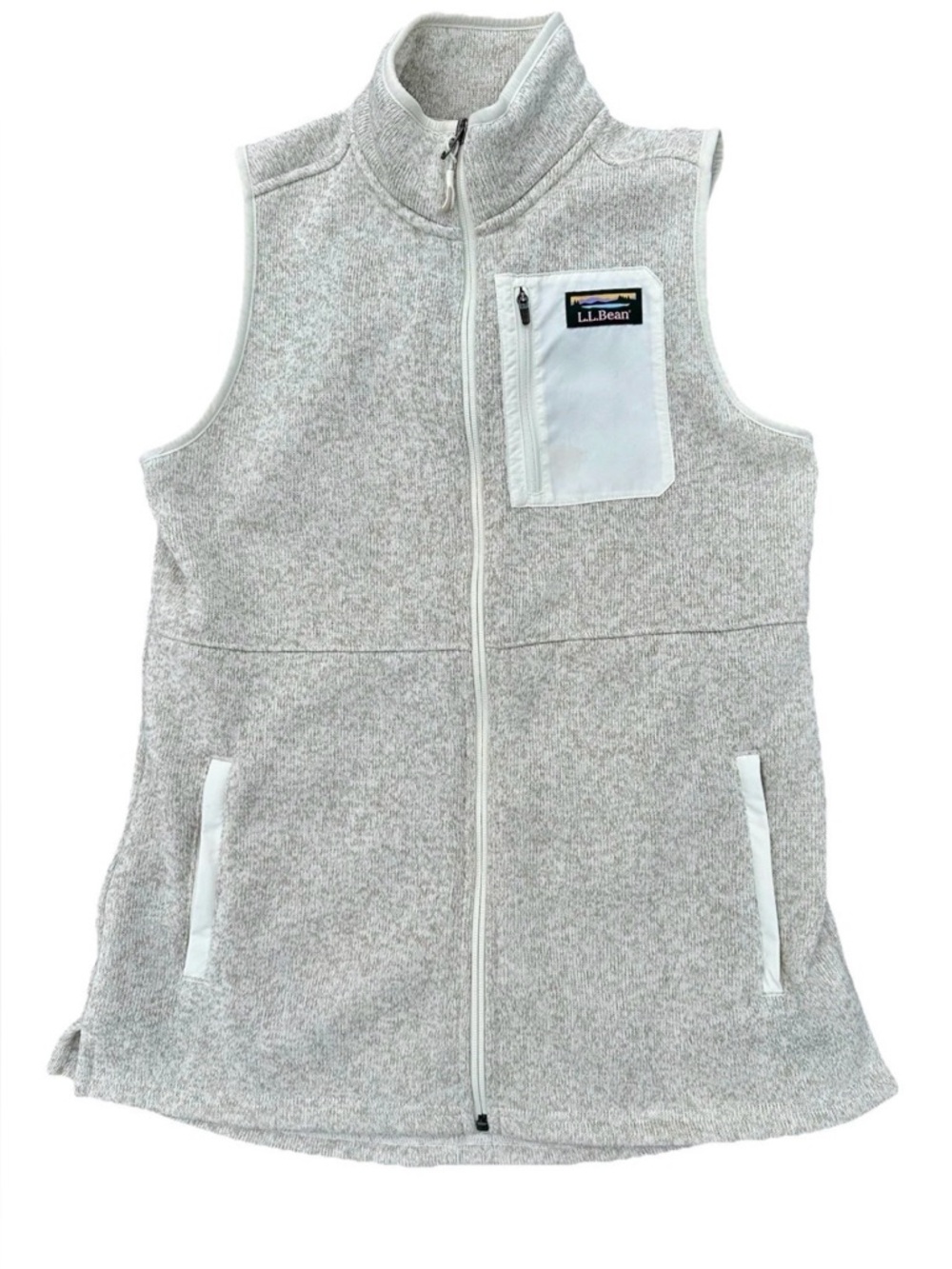 LL Bean Fleece Sweater Vest S Long Full Zip Soft Warm Athleisure Hiking Outdoors